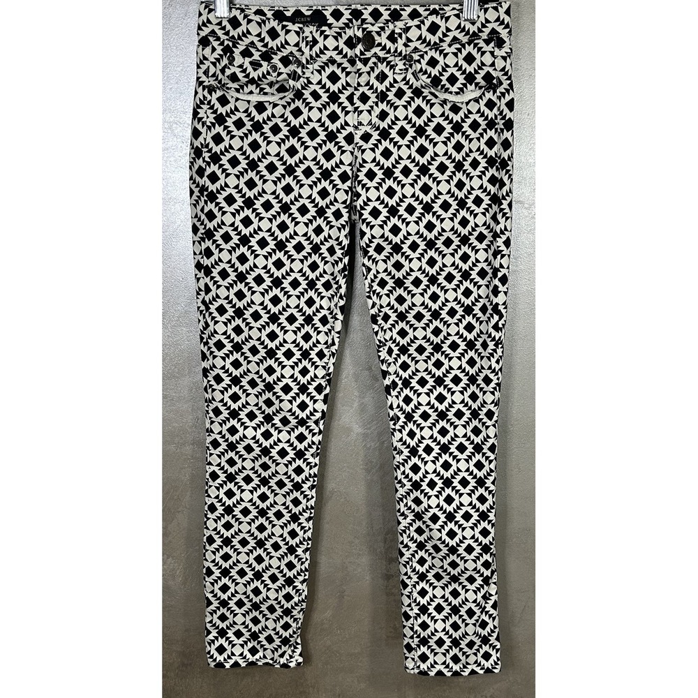 J. Crew Toothpick Geometric Diamond Printed Twill Skinny Jeans Size‎ 27